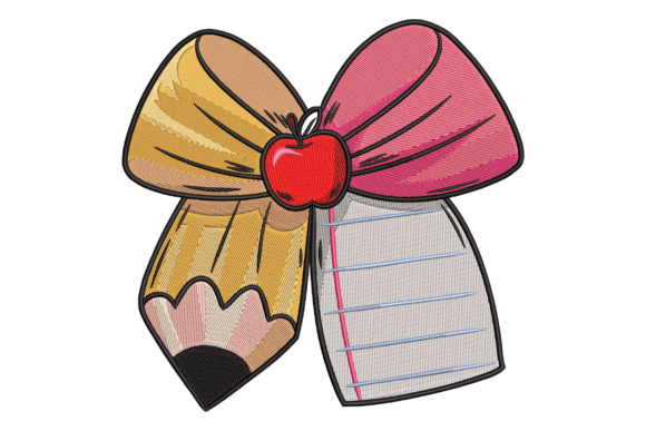 Back to School Bow: A Charming Embroidery Design