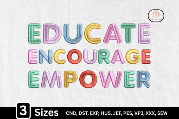 Educate Encourage Empower: A Pastel Block Letter Design