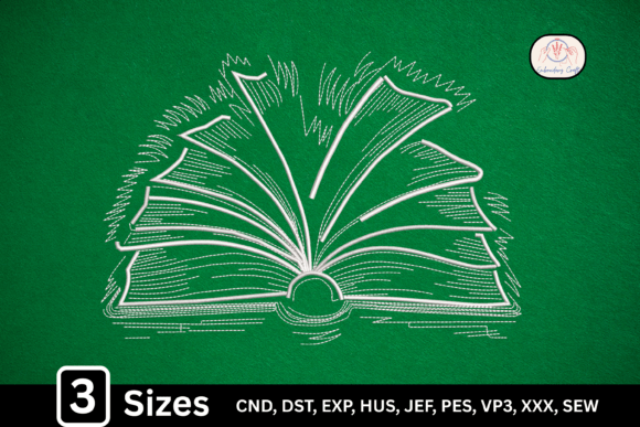 Open Book Design for Embroidery Projects