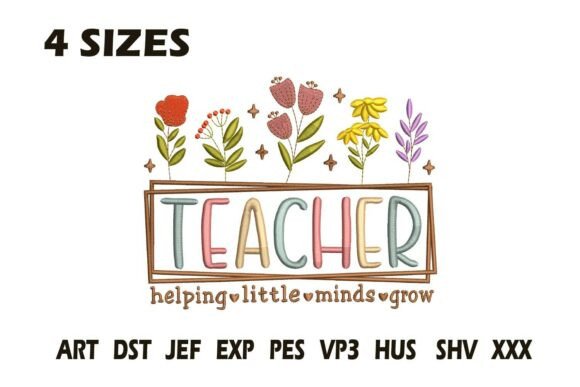 Teacher Floral Quote Embroidery File Review